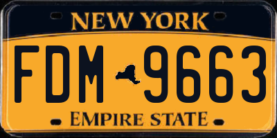 NY license plate FDM9663