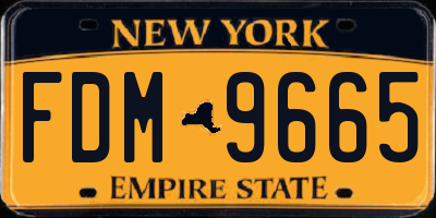 NY license plate FDM9665