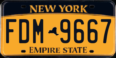 NY license plate FDM9667