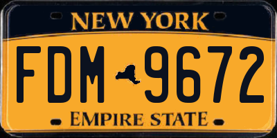 NY license plate FDM9672