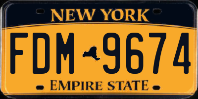 NY license plate FDM9674