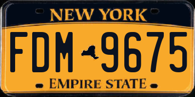 NY license plate FDM9675