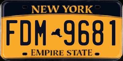NY license plate FDM9681