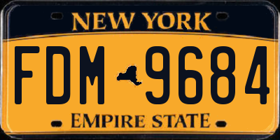 NY license plate FDM9684