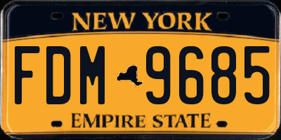 NY license plate FDM9685