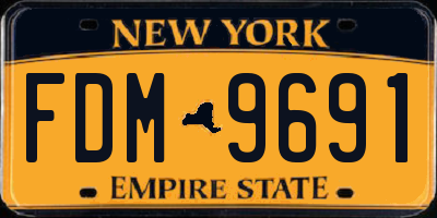 NY license plate FDM9691