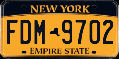 NY license plate FDM9702
