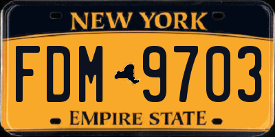 NY license plate FDM9703
