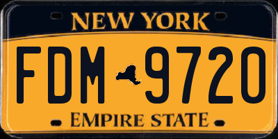 NY license plate FDM9720