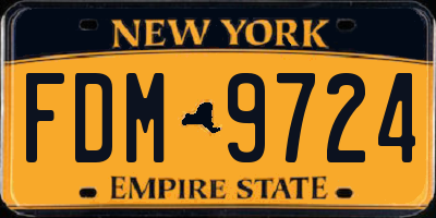 NY license plate FDM9724