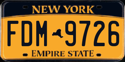 NY license plate FDM9726