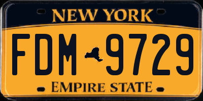 NY license plate FDM9729