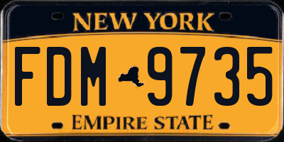NY license plate FDM9735