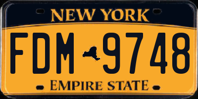NY license plate FDM9748
