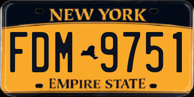 NY license plate FDM9751