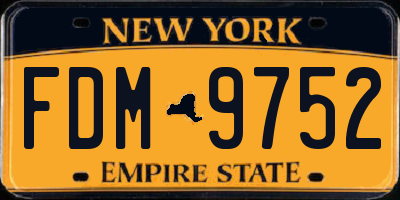 NY license plate FDM9752