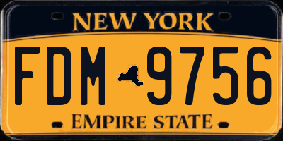 NY license plate FDM9756