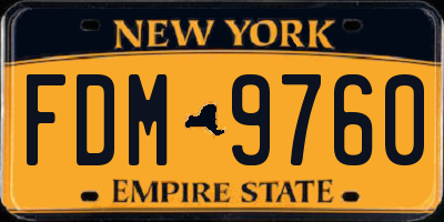 NY license plate FDM9760