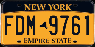 NY license plate FDM9761