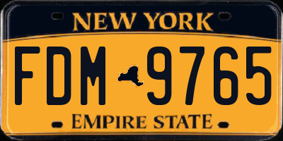 NY license plate FDM9765