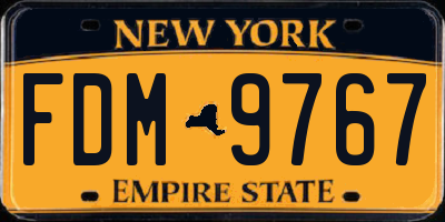 NY license plate FDM9767