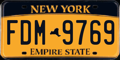 NY license plate FDM9769
