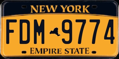 NY license plate FDM9774