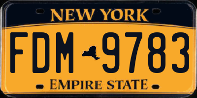 NY license plate FDM9783
