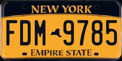 NY license plate FDM9785