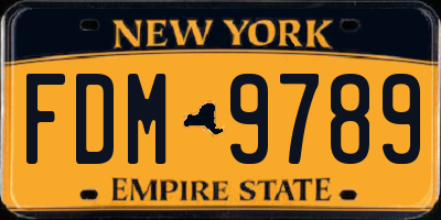 NY license plate FDM9789