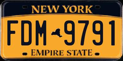 NY license plate FDM9791