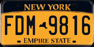 NY license plate FDM9816