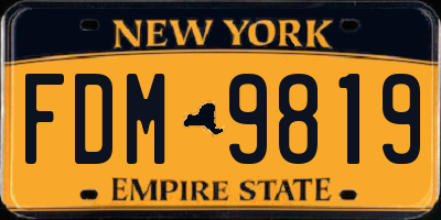NY license plate FDM9819