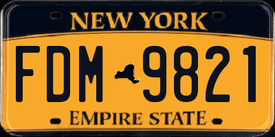 NY license plate FDM9821