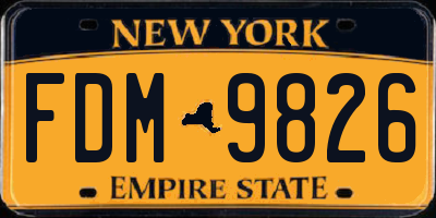 NY license plate FDM9826