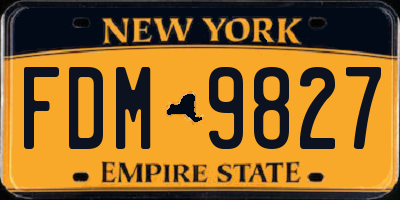 NY license plate FDM9827