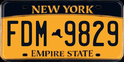NY license plate FDM9829