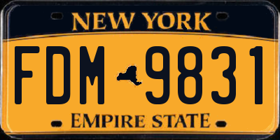 NY license plate FDM9831