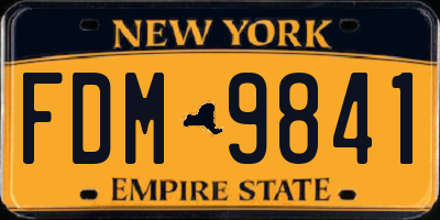 NY license plate FDM9841