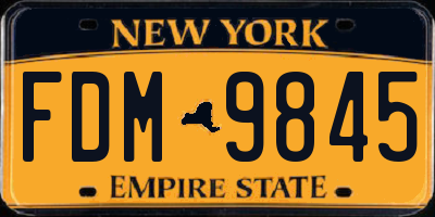 NY license plate FDM9845
