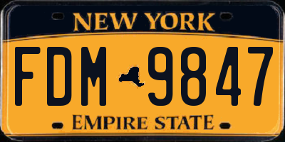 NY license plate FDM9847