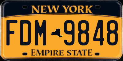 NY license plate FDM9848