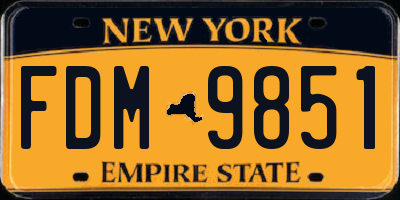 NY license plate FDM9851