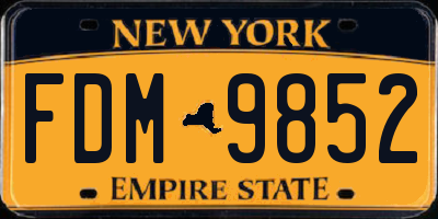 NY license plate FDM9852