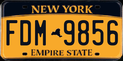 NY license plate FDM9856