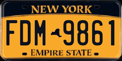 NY license plate FDM9861