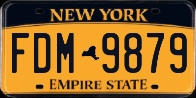NY license plate FDM9879