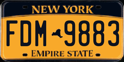 NY license plate FDM9883
