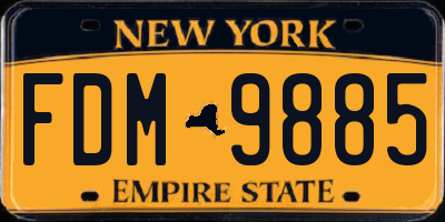 NY license plate FDM9885
