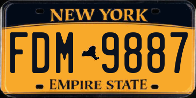 NY license plate FDM9887